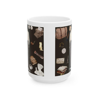 Dark Academia Men's Outfit Aesthetic Writer Mug