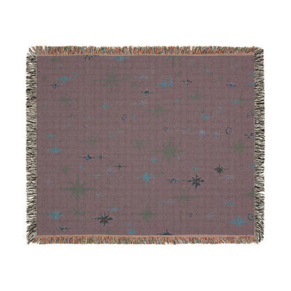 Whimsigoth Cotton Blanket 'Stella' Olive Color