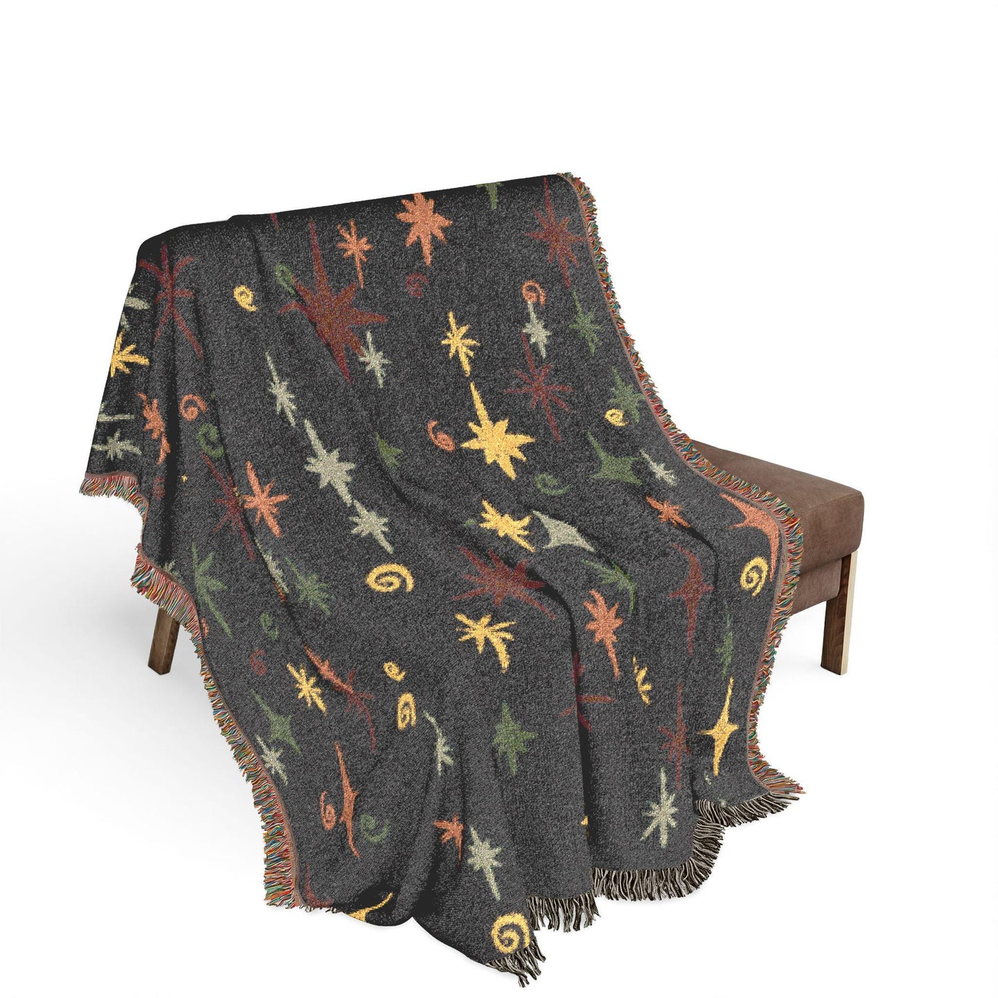 Whimsigoth Cotton Blanket 'Stella' Midnight Color