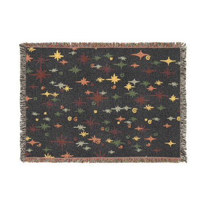 Whimsigoth Cotton Blanket 'Stella' Midnight Color