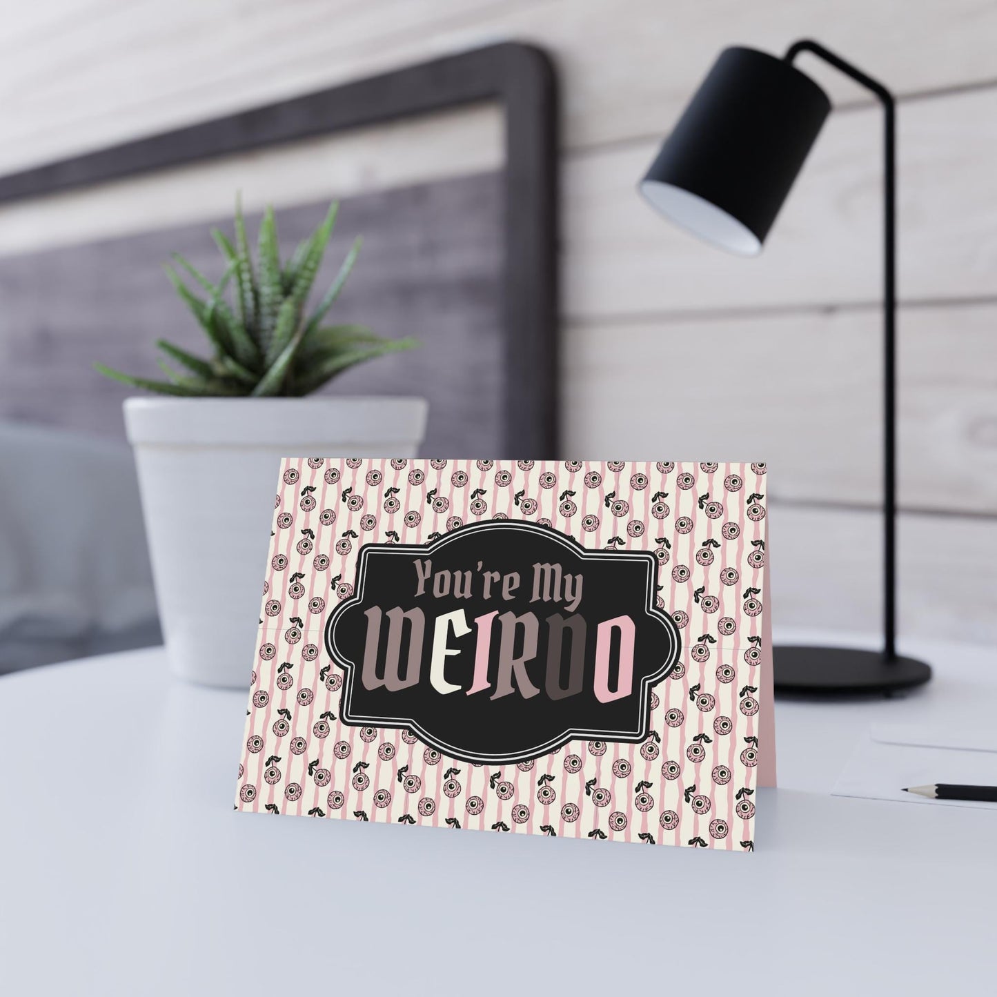 Favorite Weirdo Valentine Card, Goth Pattern
