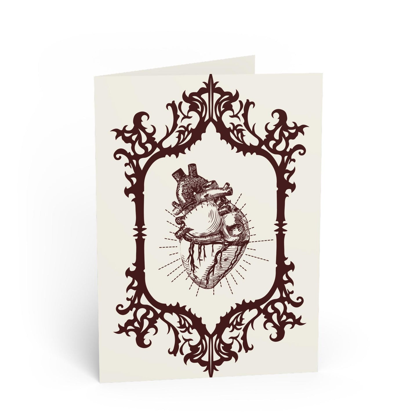 Gothic Anatomical Heart Valentine Card Vintage Ornate Frame, Romantic