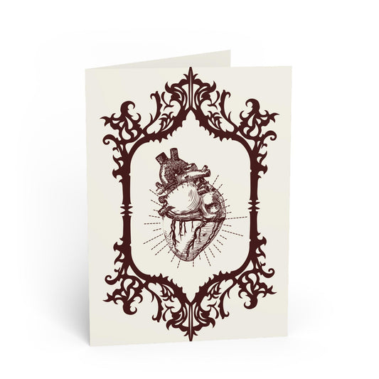 Gothic Anatomical Heart Valentine Card Vintage Ornate Frame, Romantic