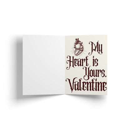 Gothic Anatomical Heart Valentine Card Vintage Ornate Frame, Romantic