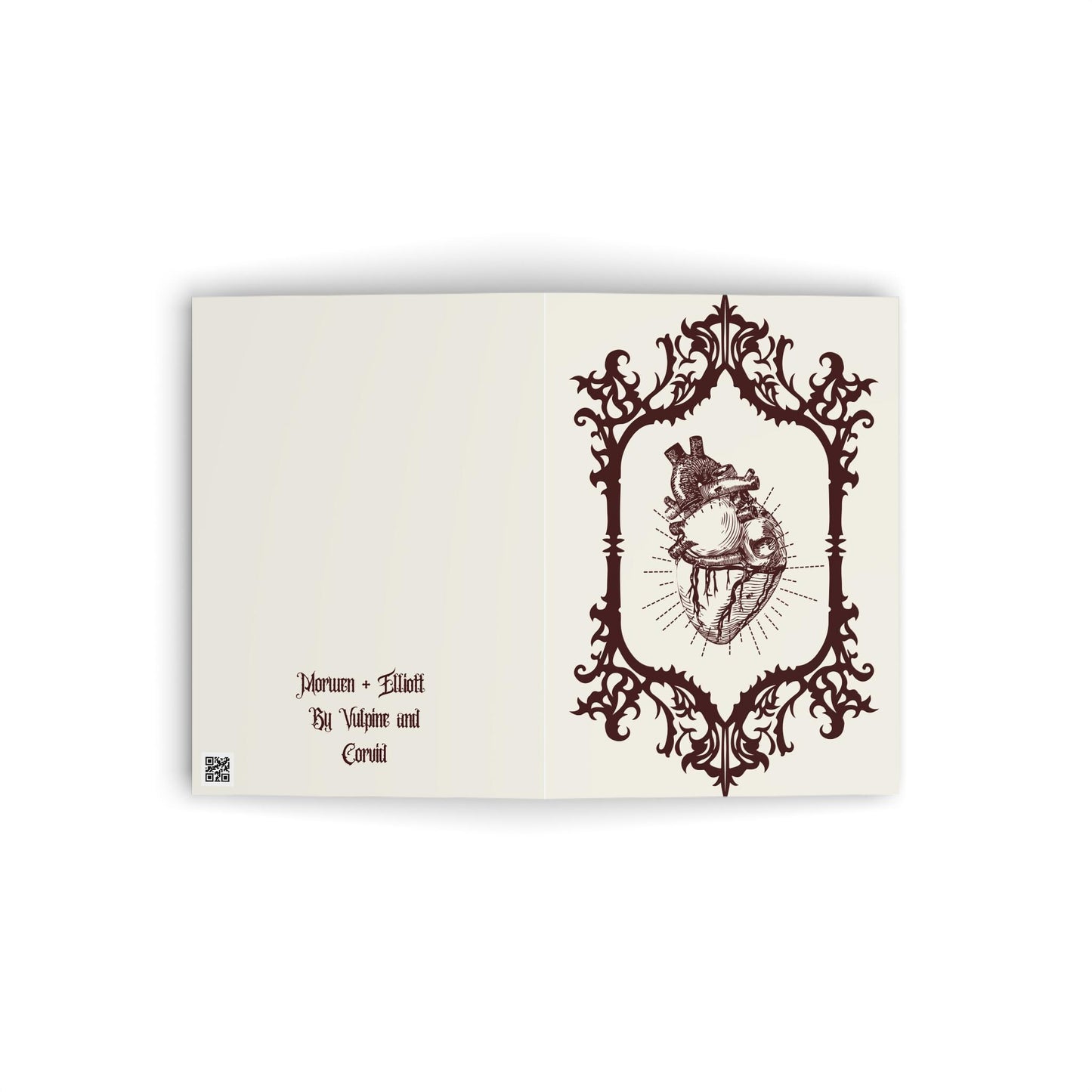 Gothic Anatomical Heart Valentine Card Vintage Ornate Frame, Romantic